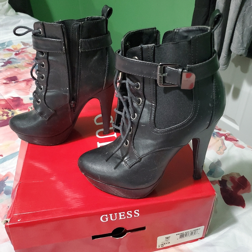 Black combat heels